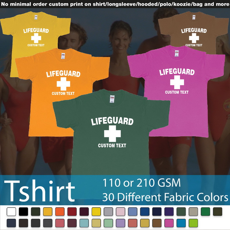 Lifeguard Bali Australia Tshirt Custom Text Roundneck Tshirt Samples On Demand Printing Bali