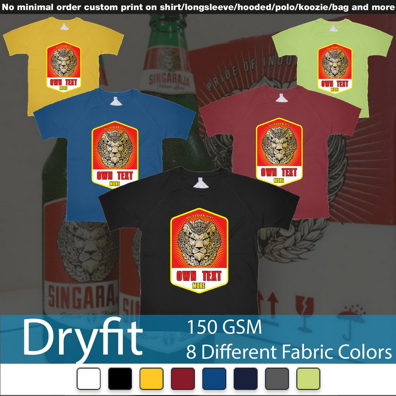 Singaraja Bali Beer Label Standard Dryfit Tshirts Samples On Demand Printing Bali