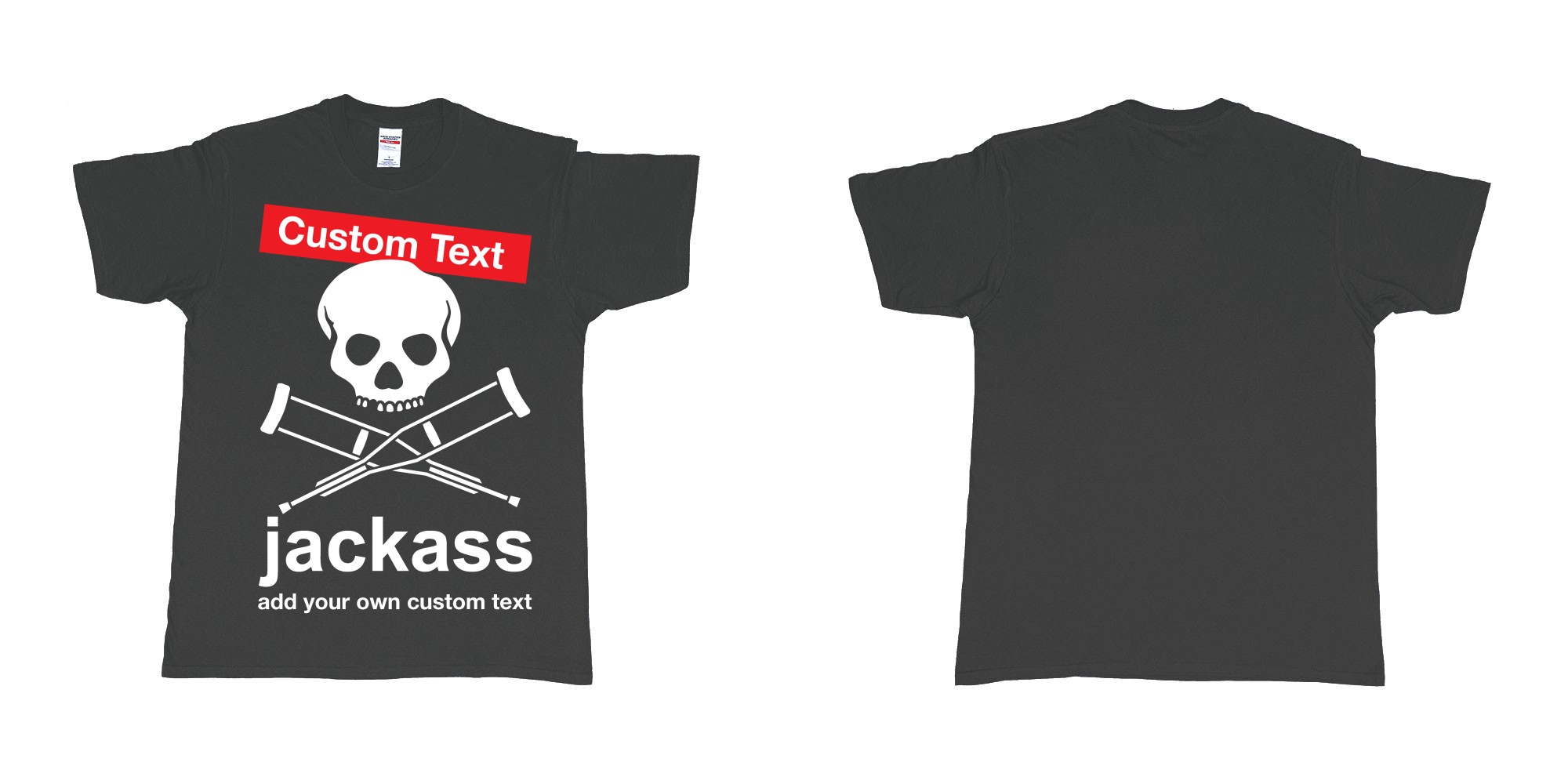 Custom tshirt design  in fabric color black choice your own text made in Bali by The Pirate Way