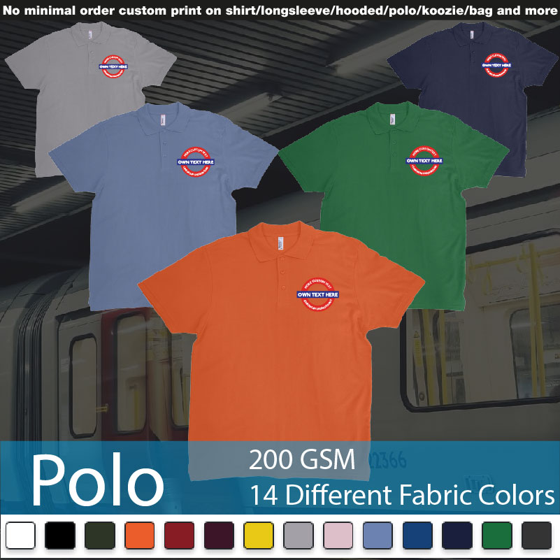 London Underground Logo Custom Design Polo Shirts Samples On Demand Printing Bali