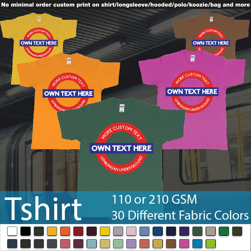 London Underground Logo Custom Design Roundneck Tshirt Samples On Demand Printing Bali